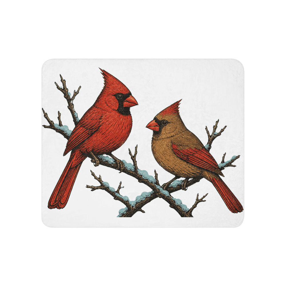 Northern Cardinal Sherpa Blanket